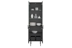 Vetrina 4 ante con piede in metallo Miami 60x190 cm