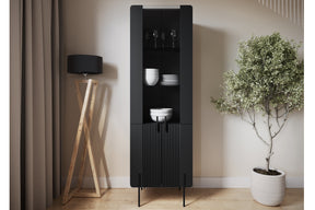 Vetrina 4 ante con piede in metallo Miami 60x190 cm
