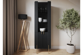 Vetrina 4 ante con piede in metallo Miami 60x190 cm