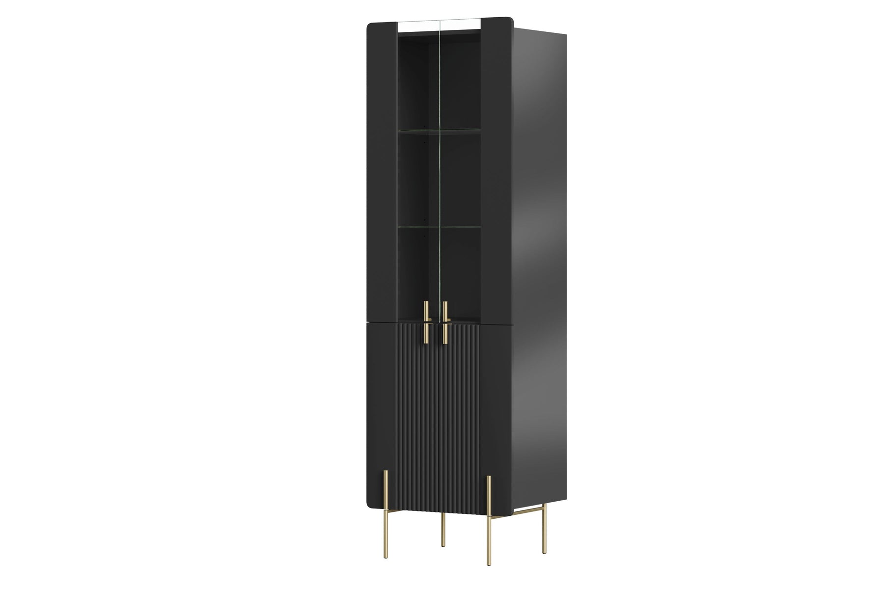 Vetrina 4 ante con piede in metallo Miami 60x190 cm