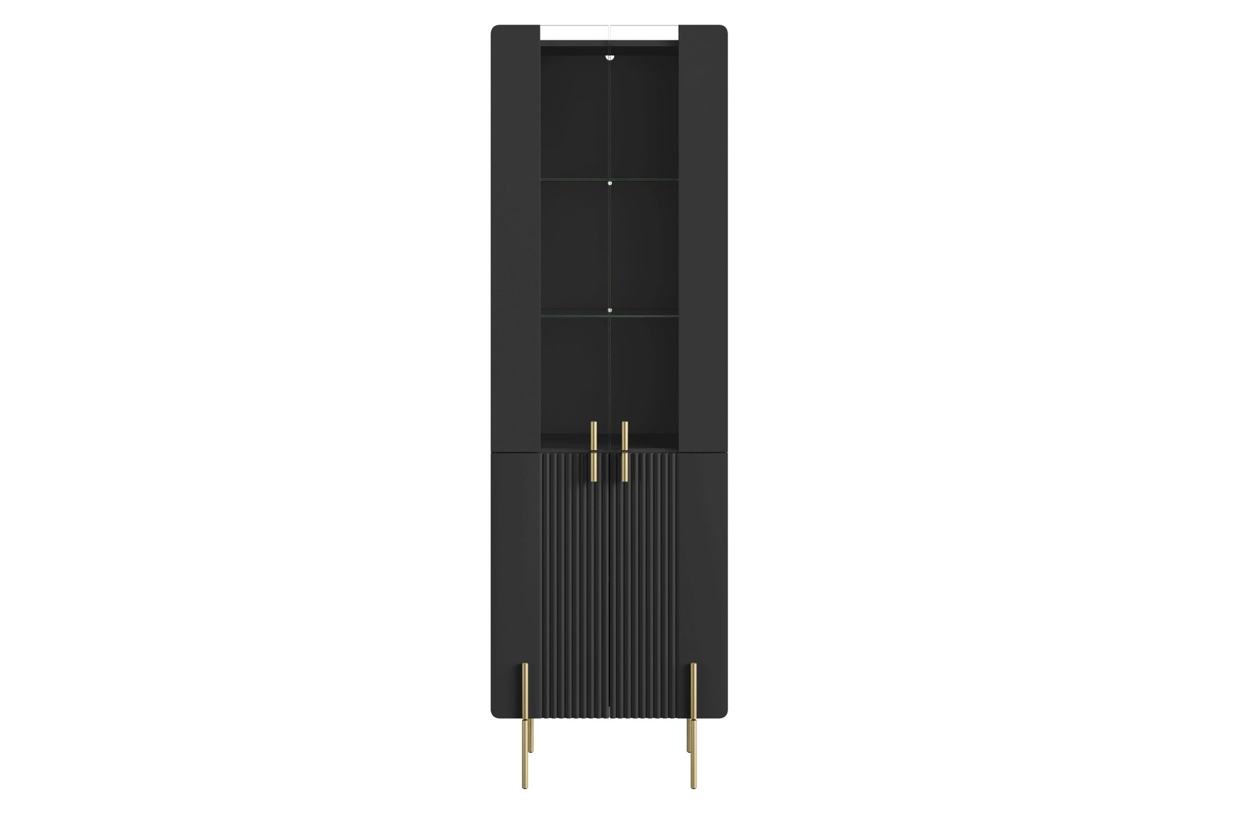 Vetrina 4 ante con piede in metallo Miami 60x190 cm