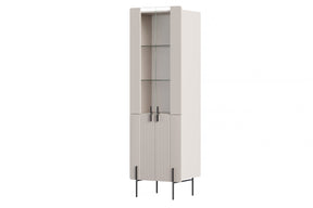 Vetrina 4 ante con piede in metallo cashmere Miami 60x190 cm