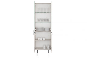 Vetrina 4 ante con piede in metallo cashmere Miami 60x190 cm