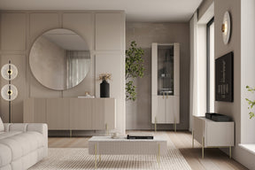 Vetrina 4 ante con piede in metallo cashmere Miami 60x190 cm