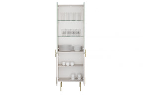 Vetrina 4 ante con piede in metallo cashmere Miami 60x190 cm