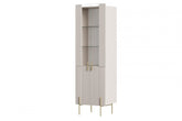 Vetrina 4 ante con piede in metallo cashmere Miami 60x190 cm