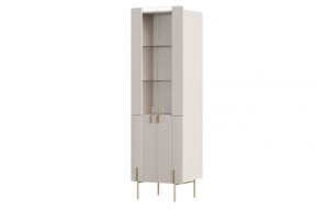 Vetrina 4 ante con piede in metallo cashmere Miami 60x190 cm