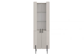 Vetrina 4 ante con piede in metallo cashmere Miami 60x190 cm