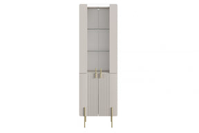Vetrina 4 ante con piede in metallo cashmere Miami 60x190 cm