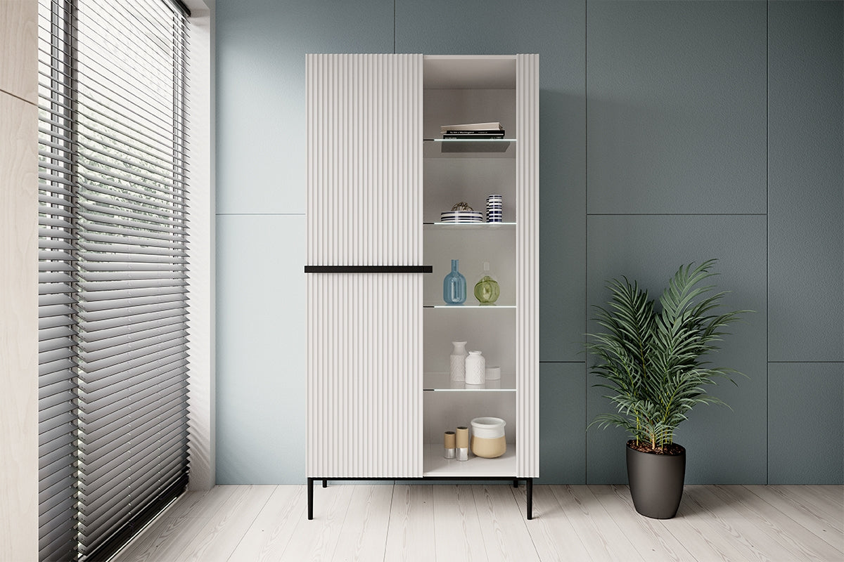 Vetrina 2 ante con piede in metallo Nicole 200x100 cm