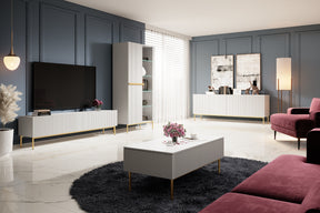 Vetrina 2 ante con piede in metallo Nicole 200x100 cm