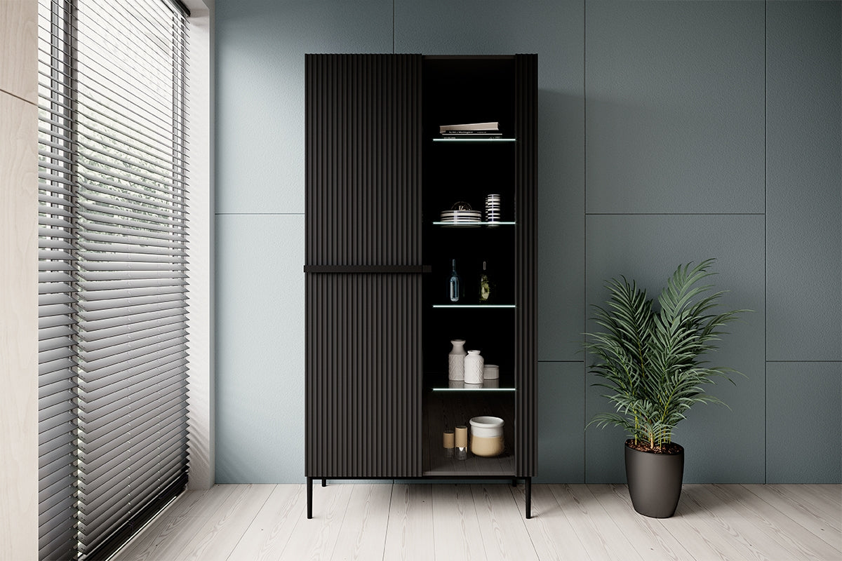 Vetrina 2 ante con piede in metallo Nicole 200x100 cm