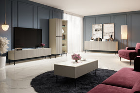 Vetrina 2 ante con piede in metallo Nicole 200x100 cm