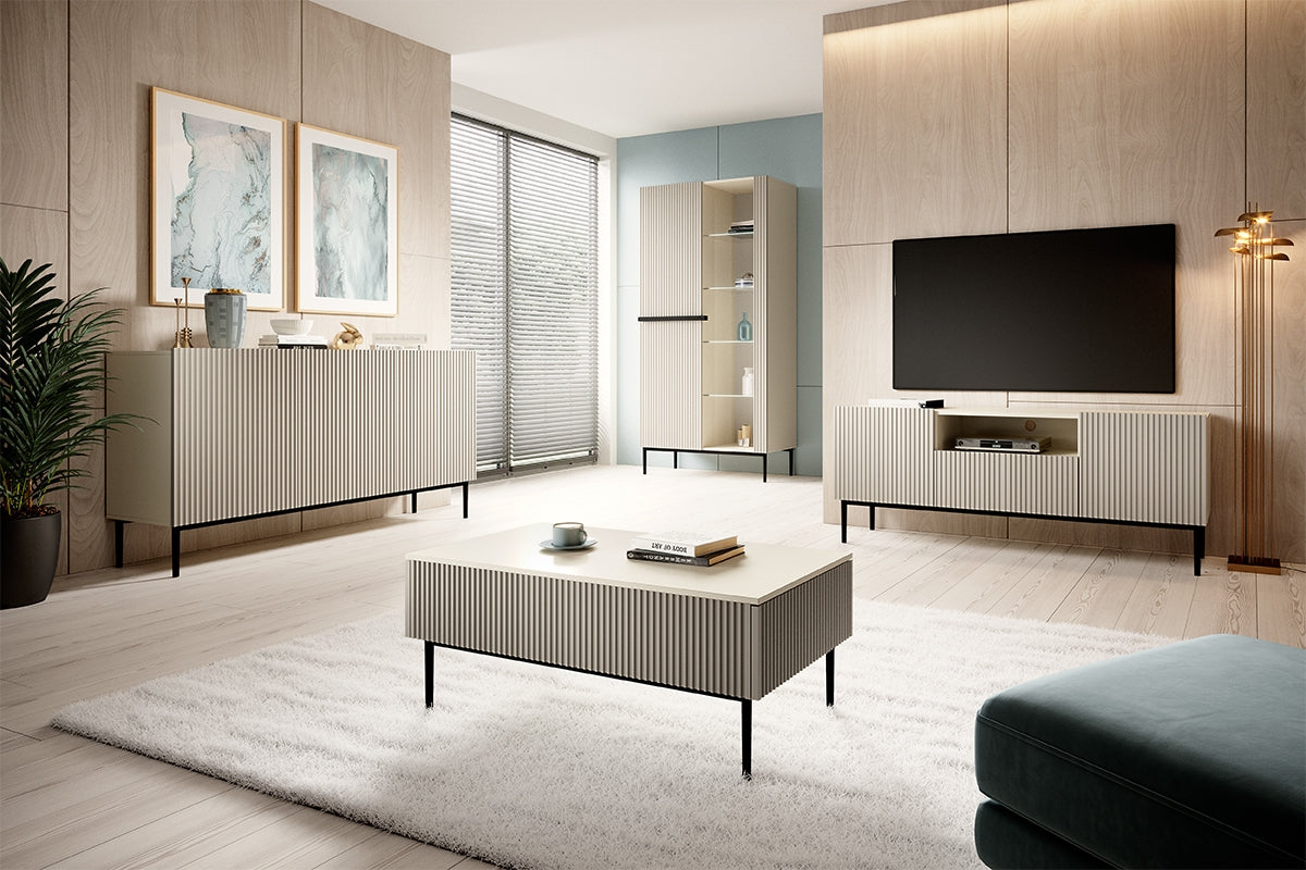 Vetrina 2 ante con piede in metallo Nicole 200x100 cm