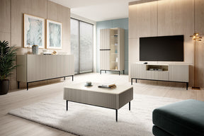 Vetrina 2 ante con piede in metallo Nicole 200x100 cm