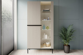 Vetrina 2 ante con piede in metallo Nicole 200x100 cm