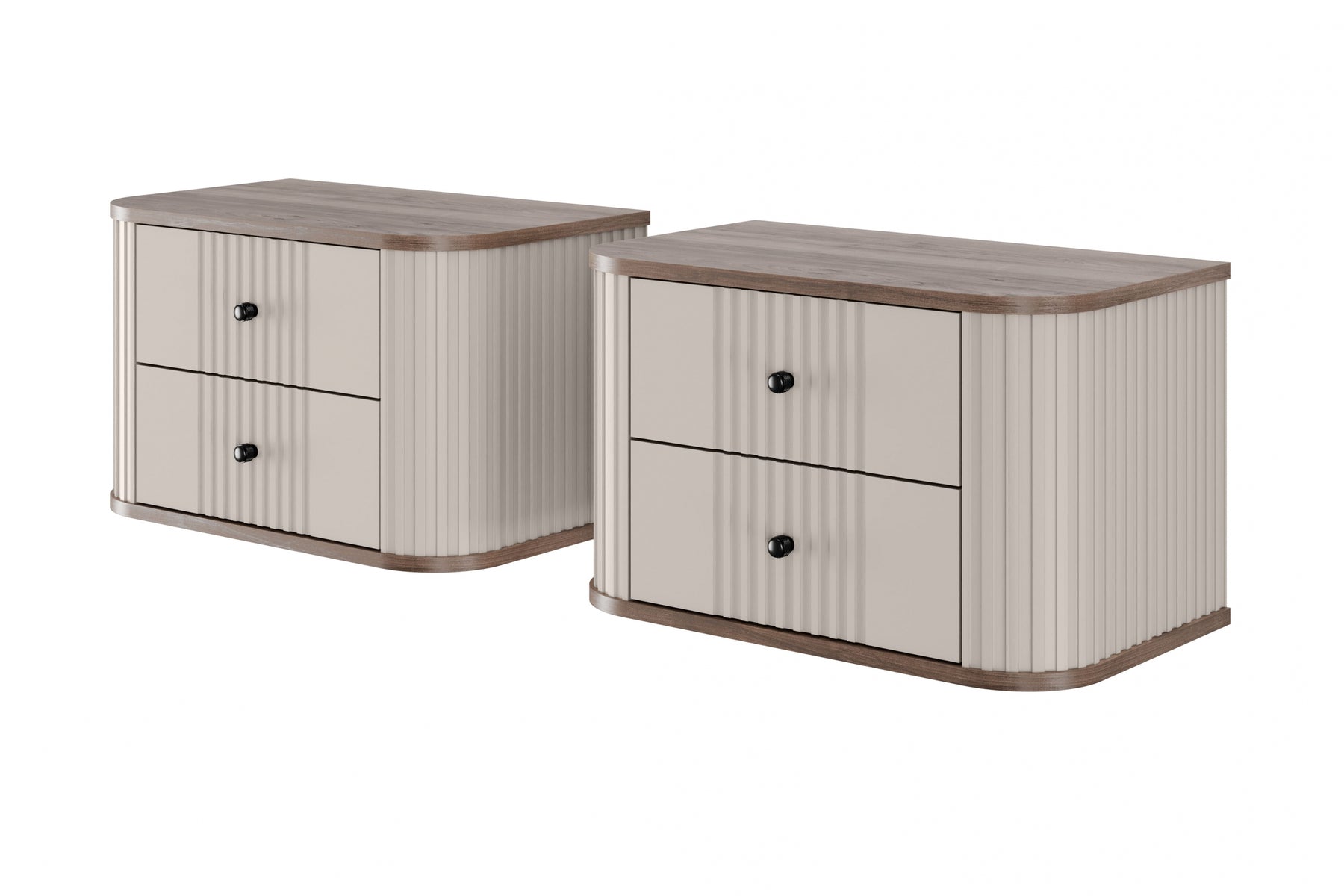 Set di 2 comodini sospesi 2 cassetti Liberty 56x36 cm