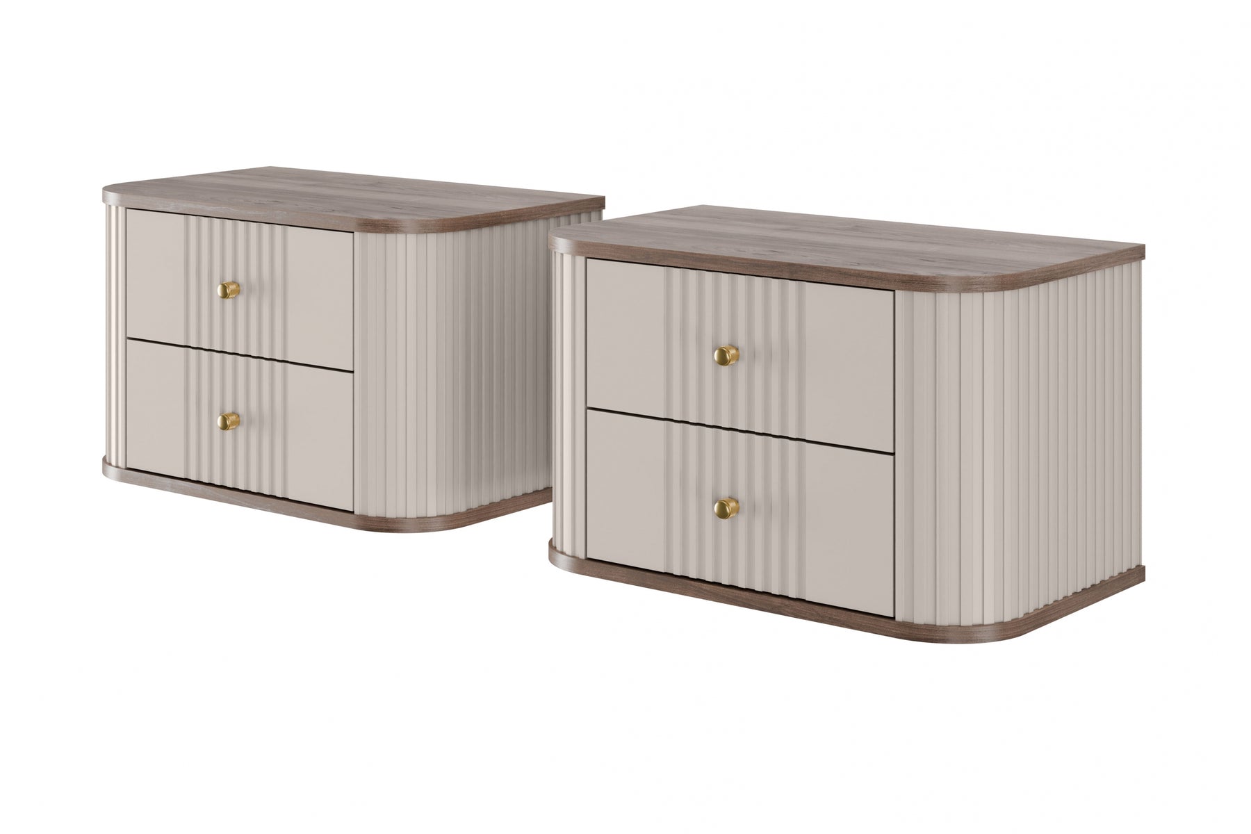 Set di 2 comodini sospesi 2 cassetti Liberty 56x36 cm