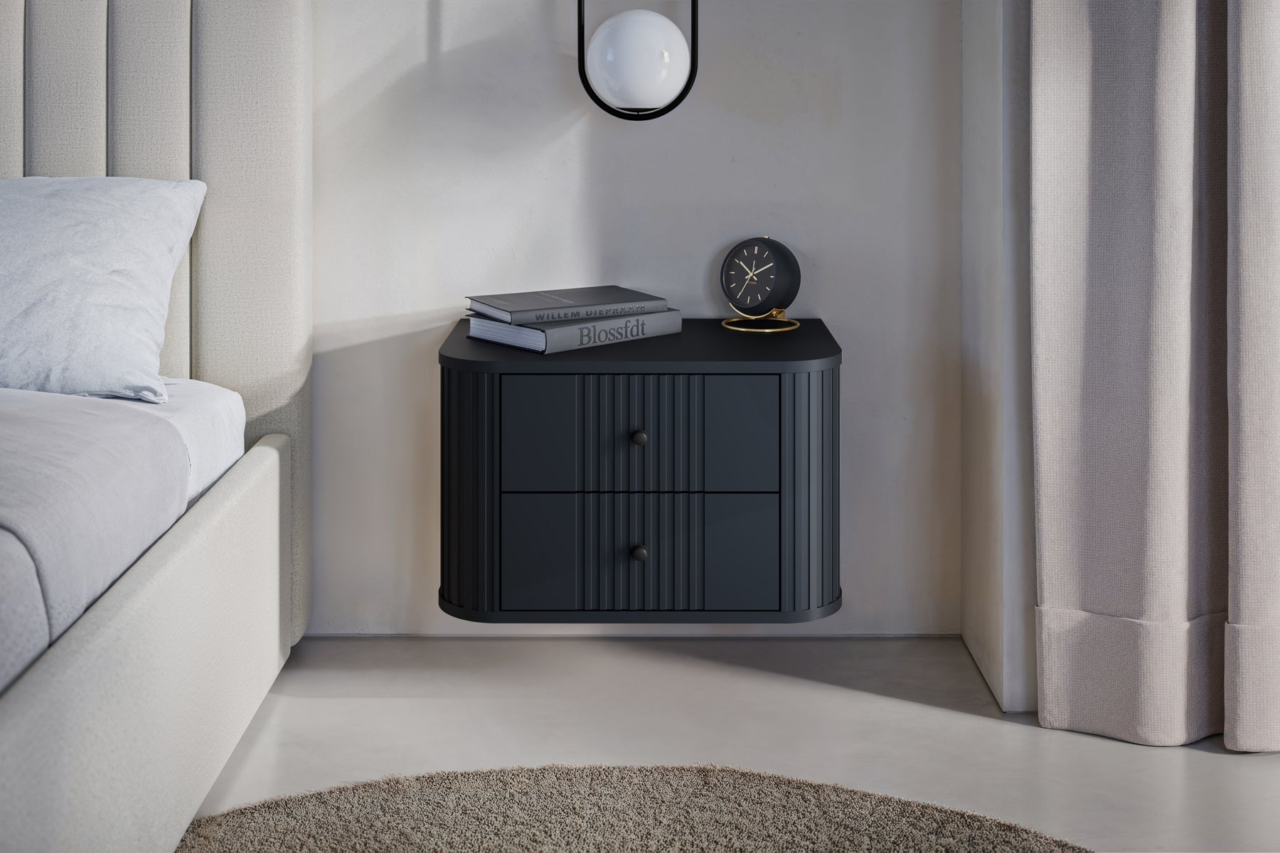 Set di 2 comodini sospesi 2 cassetti Liberty 56x36 cm