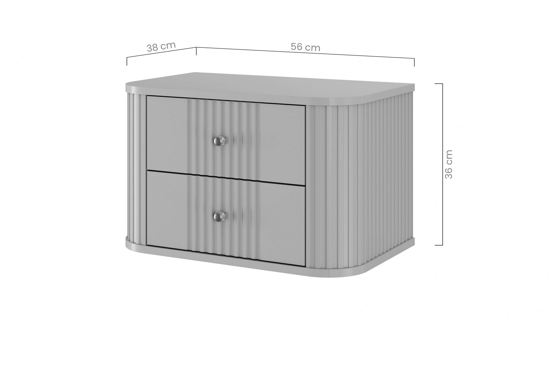 Set di 2 comodini sospesi 2 cassetti Liberty 56x36 cm