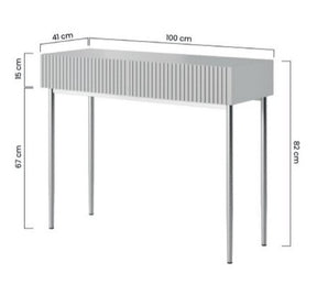 Consolle 2 cassetti con piede in metallo oro Nicole 100x82 cm