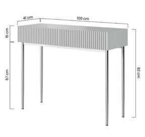 Consolle 2 cassetti con piede in metallo oro Nicole 100 x 82 cm