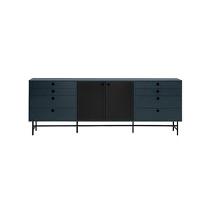 Madia 8 cassetti 2 ante blu Punto di Teulat 212x47 cm