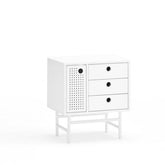 Comodino bianco 3 cassetti 1 anta - Punto di Teulat 48x35 cm