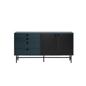 Madia 4 cassetti 2 ante blu Punto di Teulat 150x47 cm