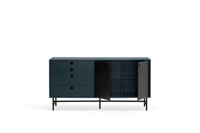 Madia 4 cassetti 2 ante blu Punto di Teulat 150x47 cm