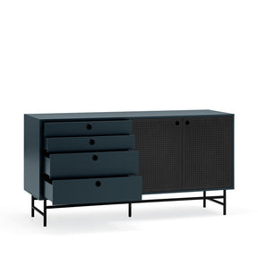 Madia 4 cassetti 2 ante blu Punto di Teulat 150x47 cm