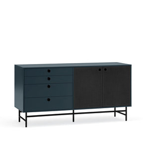Madia 4 cassetti 2 ante blu Punto di Teulat 150x47 cm