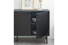Madia 4 cassetti 2 ante blu Punto di Teulat 150x47 cm