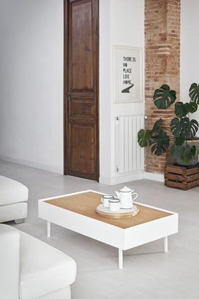 Tavolino per soggiorno rettangolare bianco Arista di Teulat 110x60 cm