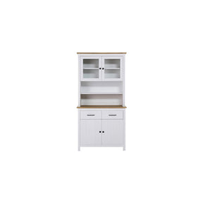 Credenza bianca 4 ante 2 cassetti in legno Triversa 90x180 cm