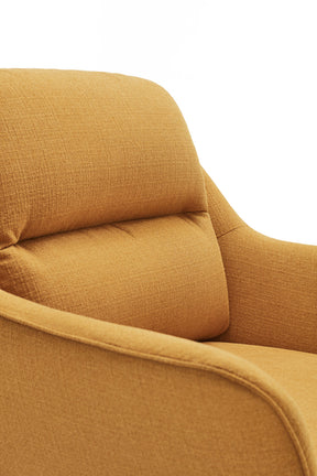 Poltrona moderna con braccioli in tessuto senape Sadira 86x91 h43 cm