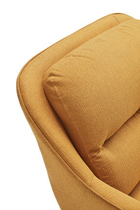 Poltrona moderna con braccioli in tessuto senape Sadira 86x91 h43 cm
