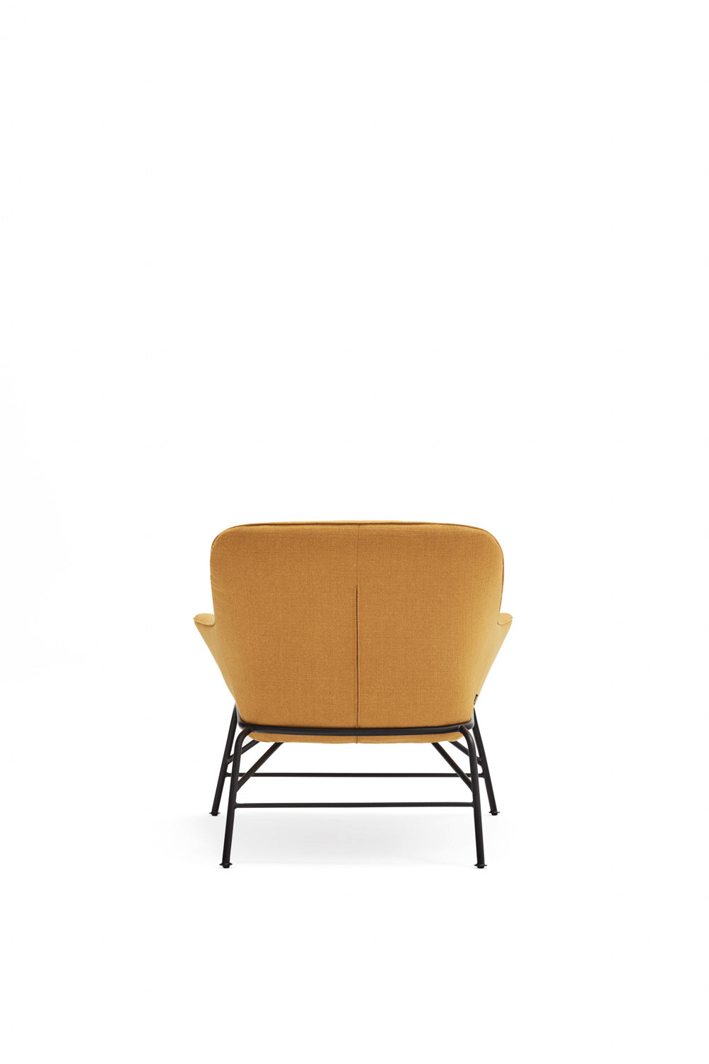 Poltrona moderna con braccioli in tessuto senape Sadira 86x91 h43 cm