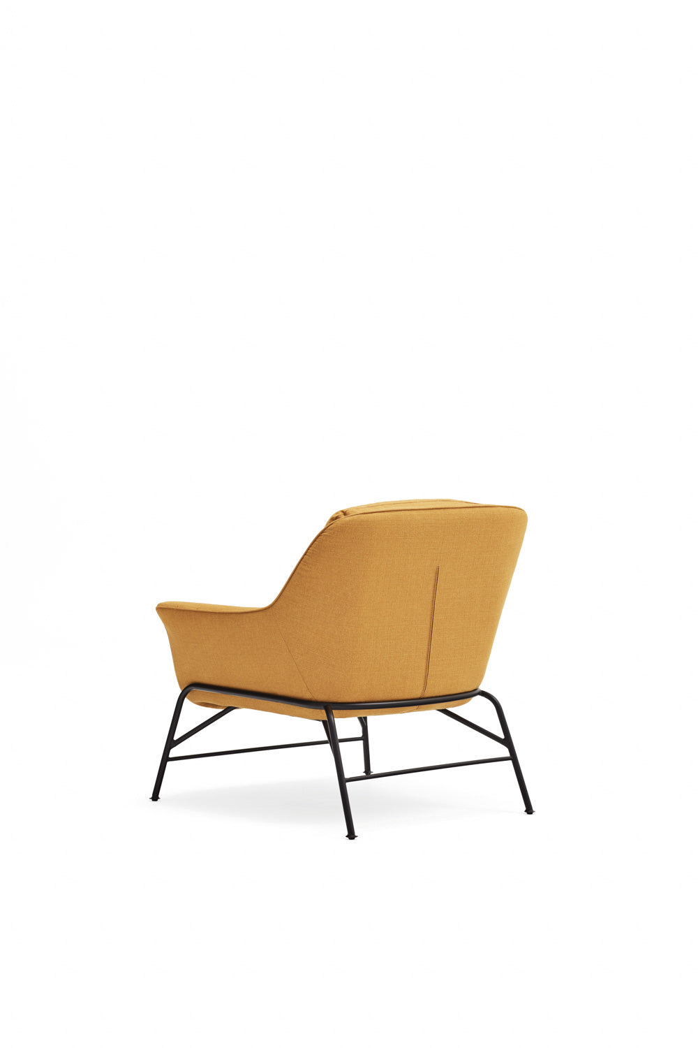 Poltrona moderna con braccioli in tessuto senape Sadira 86x91 h43 cm