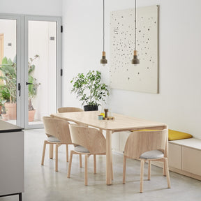 Set 2 sedie in frassino naturale e seduta grigio chiaro Dam 50x78 h45 cm