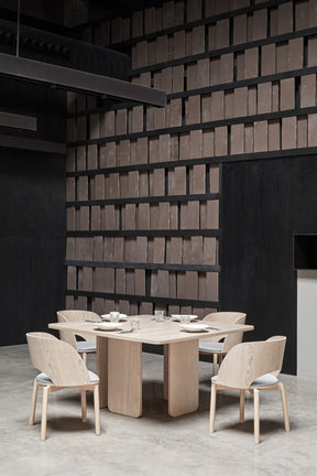 Set 2 sedie da pranzo legno naturale e seduta grigio chiaro Dam