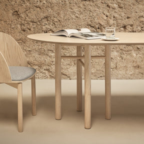 Set 2 sedie in frassino naturale e seduta grigio chiaro Dam 50x78 h45 cm
