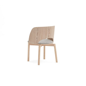 Set 2 sedie in frassino naturale e seduta grigio chiaro Dam 50x78 h45 cm