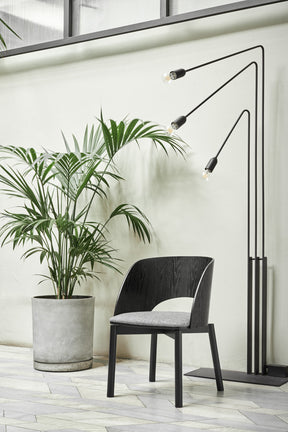 Set 2 sedie in frassino nero Dam 50x78 h45 cm