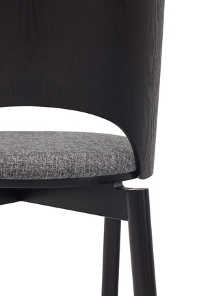 Set 2 sedie in frassino nero Dam 50x78 h45 cm