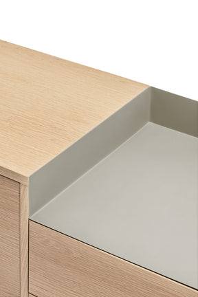 Madia rovere/grigio 3 ante 3 cassetti chiaro Valley di Teulat 200x45 cm