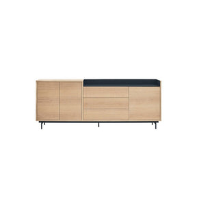 Madia rovere/blu 3 ante 3 cassetti Valley di Teulat 200x45 cm