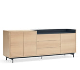 Madia rovere/blu 3 ante 3 cassetti Valley di Teulat 200x45 cm