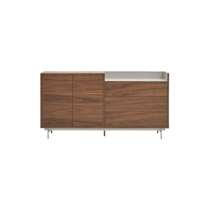 Madia 3 cassetti 2 ante noce/grigio chiaro Valley di Teulat 150x45 cm