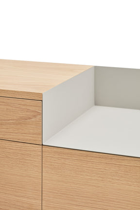 Credenza 2 ante rovere/grigio chiaro Valley di Teulat 92x130 cm